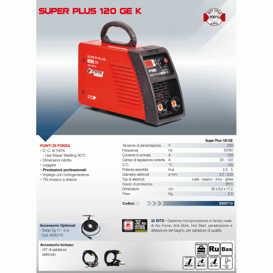 Saldatrice STAYER  Inverter Super Plus 120 GE K | 8300710